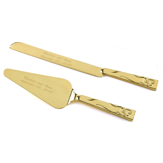 Gold Heart Cake Server